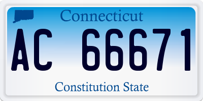 CT license plate AC66671