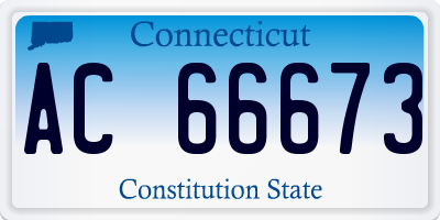 CT license plate AC66673