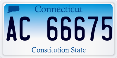 CT license plate AC66675