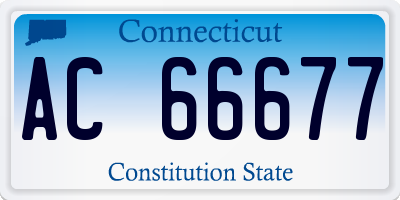 CT license plate AC66677