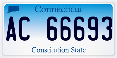 CT license plate AC66693