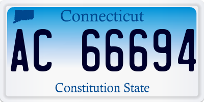 CT license plate AC66694