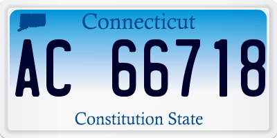 CT license plate AC66718