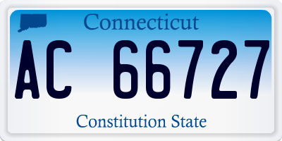 CT license plate AC66727