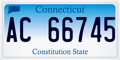 CT license plate AC66745