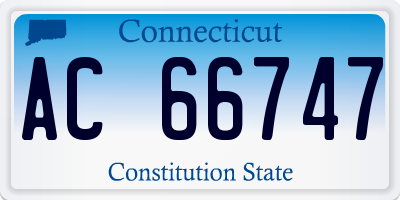 CT license plate AC66747