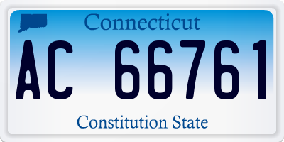 CT license plate AC66761