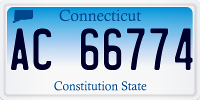 CT license plate AC66774