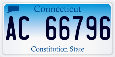CT license plate AC66796