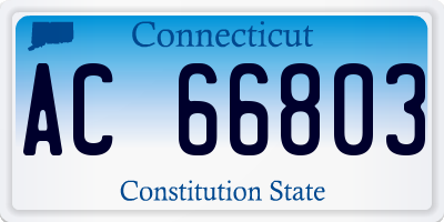 CT license plate AC66803