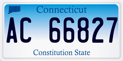 CT license plate AC66827