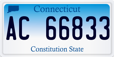 CT license plate AC66833