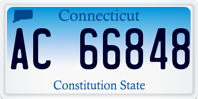 CT license plate AC66848