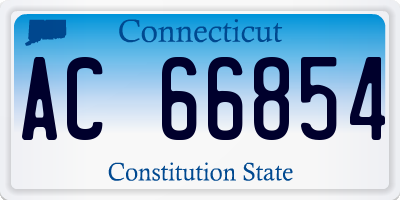 CT license plate AC66854