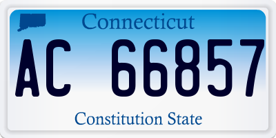 CT license plate AC66857