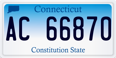 CT license plate AC66870