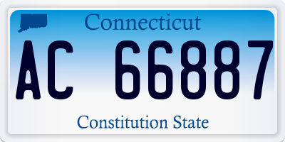 CT license plate AC66887