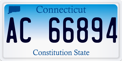 CT license plate AC66894