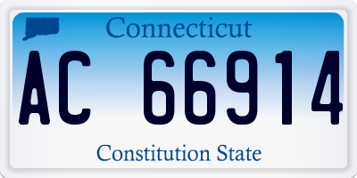 CT license plate AC66914