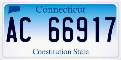 CT license plate AC66917