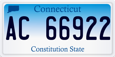 CT license plate AC66922