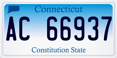 CT license plate AC66937