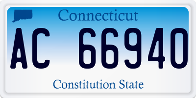 CT license plate AC66940