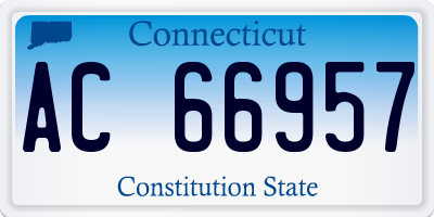 CT license plate AC66957