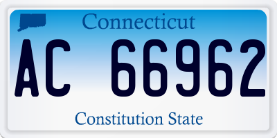 CT license plate AC66962