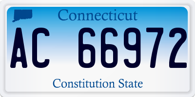 CT license plate AC66972