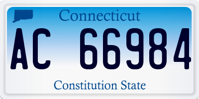 CT license plate AC66984