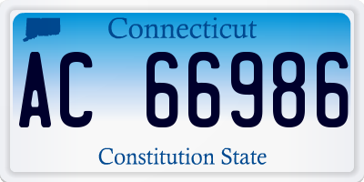 CT license plate AC66986