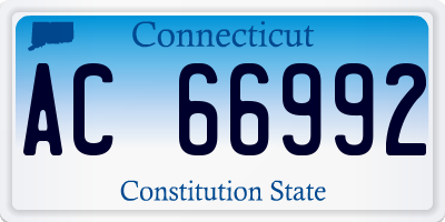 CT license plate AC66992