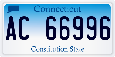 CT license plate AC66996