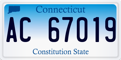 CT license plate AC67019