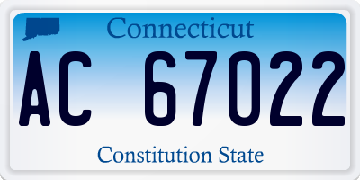 CT license plate AC67022