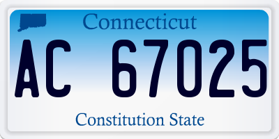 CT license plate AC67025