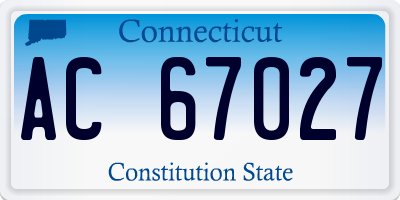 CT license plate AC67027