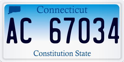 CT license plate AC67034