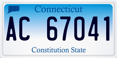CT license plate AC67041