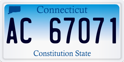 CT license plate AC67071