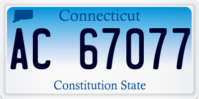 CT license plate AC67077