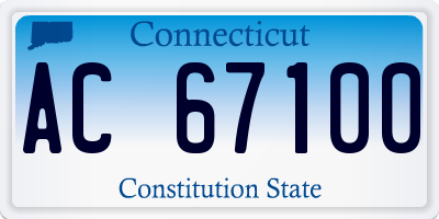 CT license plate AC67100