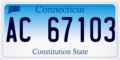 CT license plate AC67103