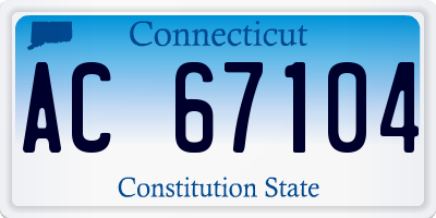 CT license plate AC67104