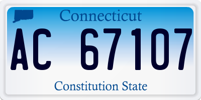CT license plate AC67107