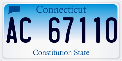 CT license plate AC67110