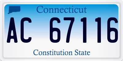 CT license plate AC67116