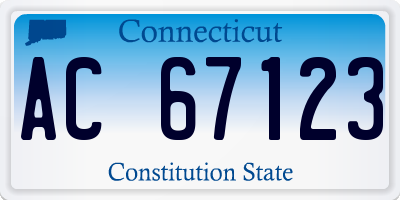 CT license plate AC67123