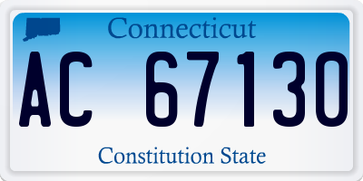 CT license plate AC67130